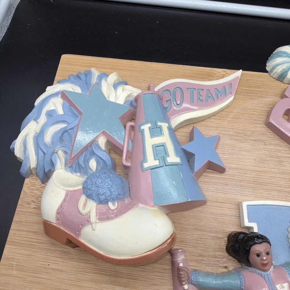 3 VTG Burwood Home Interior Cheerleader Wall Plaques Teen Kid Home Decor Cottage